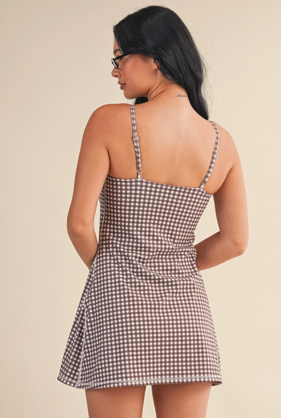 Gingham Print Sweetheart Dress